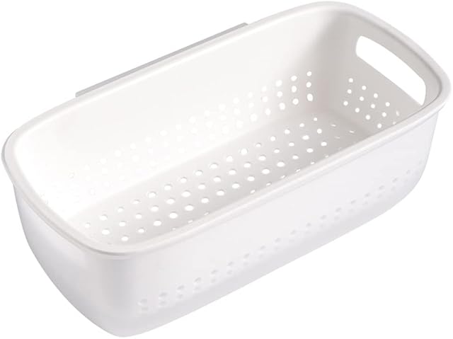 Luxshiny Kitchen Colander Bowl Set Fruit Vegetable Washing Bowl Berry Strainer Detachable Colander Baskets with Handle for Home White
