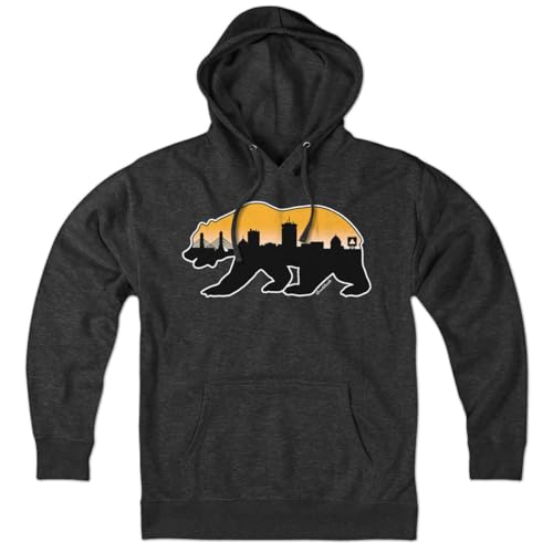 Chowdaheadz Boston Bear Skyline Hoodie – Unisex Pullover Sweatshirt Soft Cotton Blend