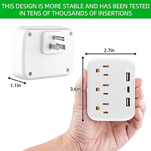 Multi Plug Outlet Extender, Wall Outlet Splitter Universal Travel Adapter, Power Strip Surge Protector With Usb, Usb Charging Station Hub For Home Office Dorm Room #TOP3