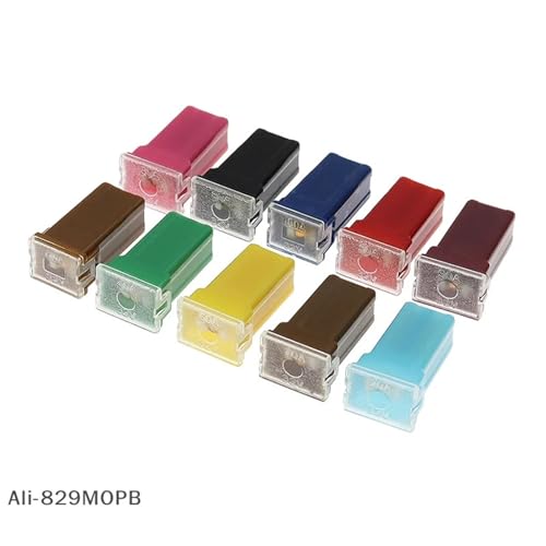 Juego de 5 fusibles mini cuadrados para automóvil: 20A, 30A, 40A, 50A, 60A, 70A, 80A, 90A, 100A y 120A, con caja de plástico, marca EJHKFG, modelo EJHKFG03 miniatura 2