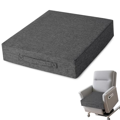 AddGrace Recliner Cushions for Elderly Thick Seat Cushion 20x20x4 Chair Pads with Non Slip Backing and Washable Cover for Couch Armchair Chairs Dark Grey