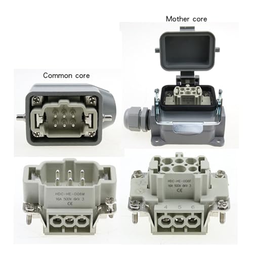 Conector Heavy Duty 6 Pines Cubierta Protectora IP65 miniatura 3