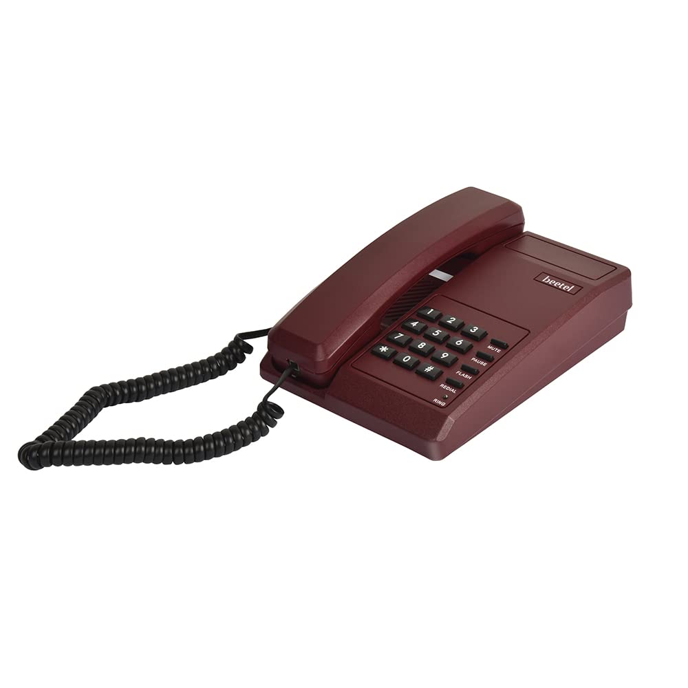 Beetel B11 Corded Landline Phone, Ringer Volume Control, LED for Ring