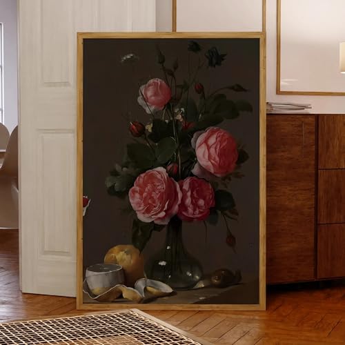 Décoration murale fleurs pour raviver un mur vide avec une toile rétro 60x80