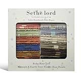48 Pcs Boho Hair Ties - Morandi & Earth Tone Elastic Hair Bands, No Crease Durable Hair Accessories for Women Girls, Multi - Color Handmade Hair Ropes with Kraft Paper Hanging Card