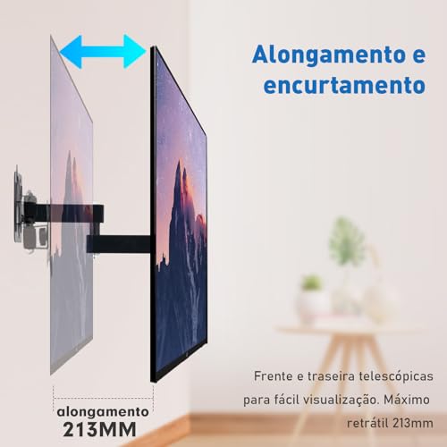 Suporte Articulado de Parede para TV, Ajuste Livre, Adequado para TVs de 10 a 32 Polegadas, VESA 50
