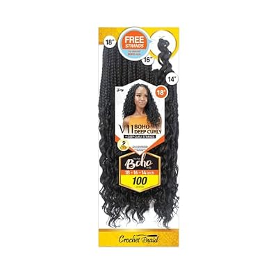Zury Sis Synthetic Crochet Braid - V11 Boho Deep Curly 141618 (2 DARKBROWN)