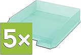 Herlitz Briefkorb/Ablage Classic A4-C4, stapelbar (Minze transluzent / 5er Pack)