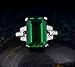 WDIYIEETN Elegant Huge Natural Solitaire Emerald Cocktail Ring 925 Sterling Silver Shiny Princess Cut Square Emerald CZ Crystal Diamond Wedding Ring for Women (9)