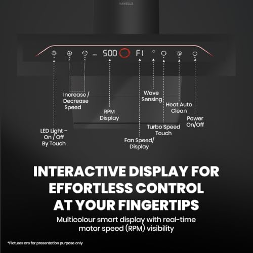 Image of Havells Triton Pro Slant BLDC 60cm Glass Kitchen Chimney|Powerful 1550 m /hr Suction|Gesture & Touch Control|Auto Heat Clean|15 Yr Motor & 5 Yr Product Warranty by Manufacturer