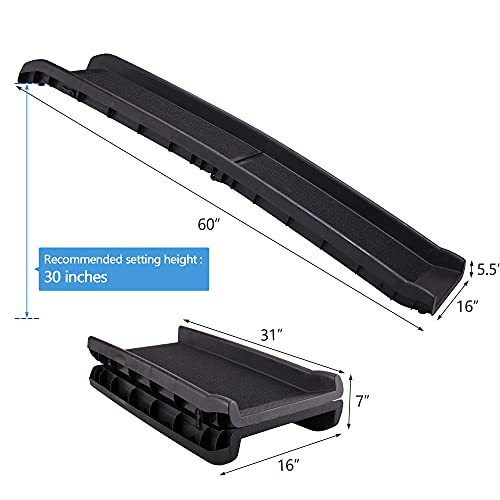 62”L Heavy Duty Portable Folding Dog Ramps For Large Dogs Suv, Truck Car Ramp Stairs Step Ladder For Pet, Non-Slip Design For Pool Boat #TOP5