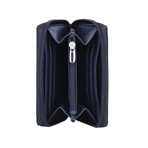 Image of URBAN FOREST Claire Aniline Blue Leather Wallet for Women