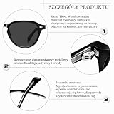 KANASTAL Okulary Przeciwsłoneczne Polaryzacyjne Czarny Damskie Męskie UV400