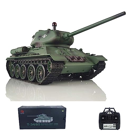 wheelfun Heng Long US in Stock, 2.4G 1/16 Scale 7.0 Plastic Ver Soviet T34-85 RTR RC Tank Model...