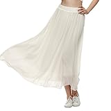 Rock in Maxilänge, weit schwingender Saum, Bequemes Gummizugbündchen,Transparenter Chiffon, ganz mit Satin gefüttert.