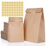 MELLIEX Braun Papiertüten, 80 Stück Kraftpapiertüten Enthält 2 Größen Papier Tüten für Geschenktüten Ostertüten Brot Belegte Brote Keks Süßigkeiten