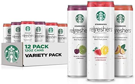 Starbucks, Refreshers with Coconut Water, 3 Flavor Variety Pack, 12 fl Oz. Cans (12 Pack)