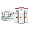 Starbucks Refreshers, 3 Flavor Variety Pack (Peach,Cherry, Stw Lmd), 12 Ounce Sleek Cans (Pack of 12)