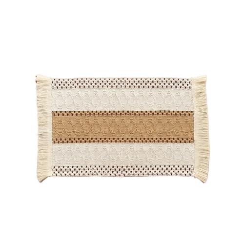 Napperon rectangulaire kaki anti-rayures tapis de table tissé - 2