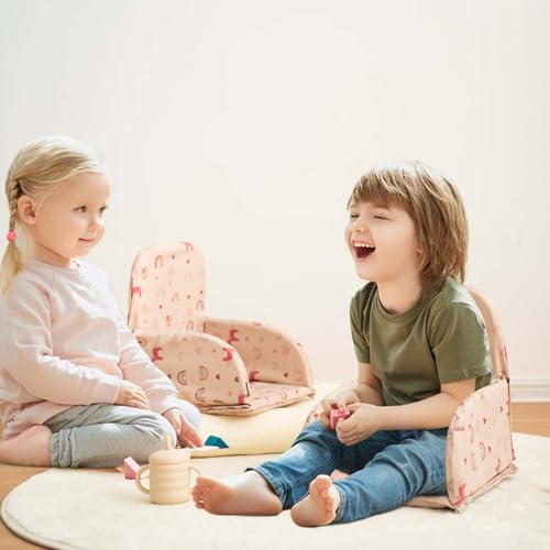 Image of Baby Large High Chair Cover Cushion Easy to Wipe Clean Seat Cover for Infant Dining Chair Highchair Accessories Multi-Use Cushion for Most Chairs & Floor Play, DJ Pink