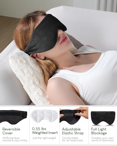 Image of Sivio Weighted Eye Mask for Sleeping, Blackout Sleep Mask for Women & Men