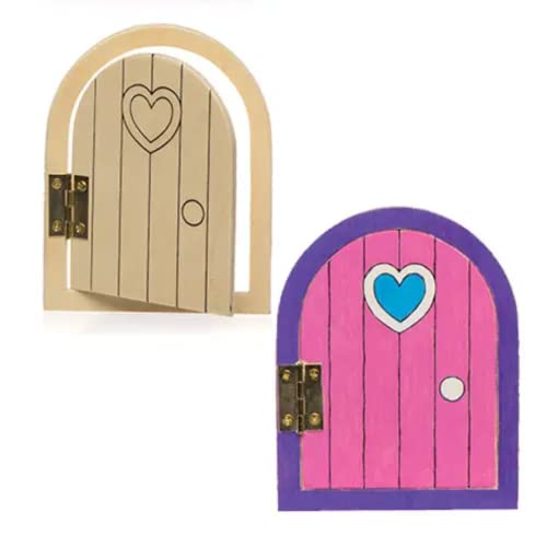 Baker Ross Puertas de Madera para Hadas (Paquete de 4) Manualidades infantiles
