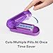 ONE PIX Pill Cutter Splitter for Small and Tiny Pills, Professional Adjustable Pill Cutter with Hidden Stainless Steel Blade, Safely Cuts Multiple Pills at Once, Purple