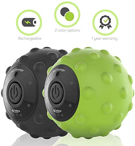 Sedona, 4 Speed Vibrating Massage Ball, Rechargeable Textured Foam Roller, Muscle Tension Pain and Pressure Relieving Fitness Massaging Balls, Myofascial Release for Feet Arms Back and Neck, Green - Thumbnail 3