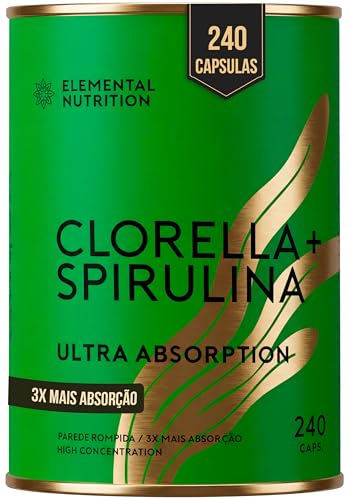 Cápsulas Veganas de Chlorella & Spirulina (240 Contagem)