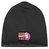 Bonnet chaud unisexe She Wants The D Dunkin avec doublure en polaire pour homme, noir 1, Taille unique