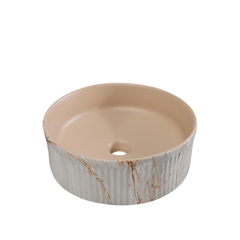Aserzenith Vanity Vessel Sink Modern Marble Sink Bathroom Ceramic Wash Basin Countertop Art Ceramic Sink Porcelain Wash Basin Bathroom Vessel Sink