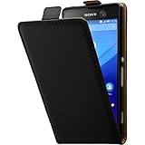 xperia m5 das cubierta de cuero artificial para el Sony Xperia M5 - Flip-Case negro