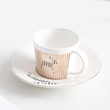 Mirror Reflection Coffee Mug Creative Leopard Anamorphic Cup Mirror Reflection Cup Zebra Mug Louis Coffee Tea Set with Coaster D