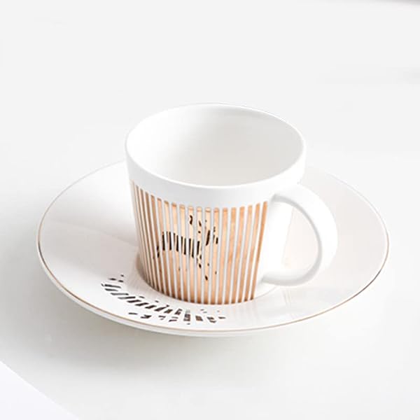 Mirror Reflection Coffee Mug Creative Leopard Anamorphic Cup Mirror Reflection Cup Zebra Mug Louis Coffee Tea Set with Coaster D