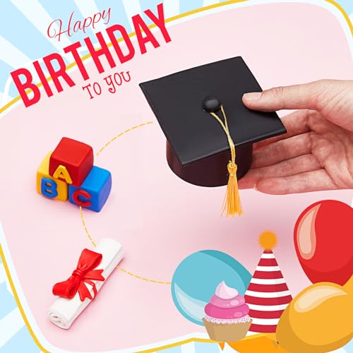 VercanMonth 48 Pcs 3D Graduation Cake Decorations 2026 Graduation Cap Cake Topper Grad Cap Set Decor for Graduate Party Decorations Grad Party Supplies by VercanMonth - Used condition - Image 3