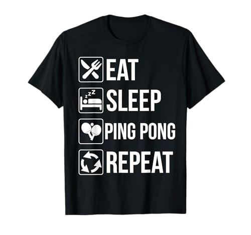 Eat Sleep Ping Pong Ripetere T Shirt Divertente Ping Pong Regalo Maglietta