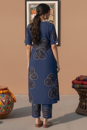 Image of Leriya Fashion Women's Rayon Kurta Sets| Co ord Set for Women Stylish | Sleeveless Printed Kurtis | Dress | Comfortable Outfit for Office Look | Daily Summer Travel & Festive Dress