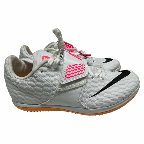 Nike Men's High Jump Elite Track & Field Jumping Shoes Spikes Cleats White/Hyper Pink/Orange #806561-102 - Size Men's 4.5