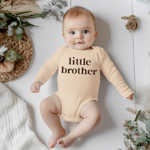 Little Brother Bodysuit Infant Baby Boys Romper Newborn Onesie Sibling Outfits Long Sleeve One Piece Fall Clothes3
