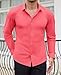 Lion Nardo Slim Fit Dress Shirts for Men Stretch Muscle Fit Long Sleeve Dress Shirts Wrinkle Free Formal Button Down Shirts Watermelon Red