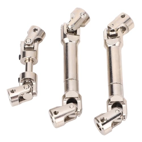 Image of POENVFPO 3 Pcs RC Drive Shaft, Steel RC Universal Drive Shaft Kit Metal Car RC Car Drive Shaftfor WPL for MN D90