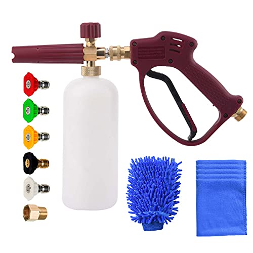 M MINGLE Foam Cannon for Pressure Washer, Foam Lance Kit for Cars or SUVs, Pressuer Washer Gun with 5 Nozzle Tips