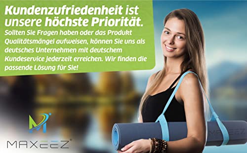 Foto von MAXEEZ Yogamatte XXL [30 % breiter]- rutschfeste Fitnessmatte extra breit - große Gymnastikmatte für maximalen Komfort - Pilates Matte aus umweltfreundlichem biologisch abbaubarem TPE (schwarz)