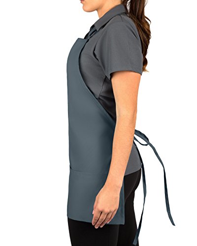 Slate Adjustable Bib Apron - 3 Pocket #TOP2