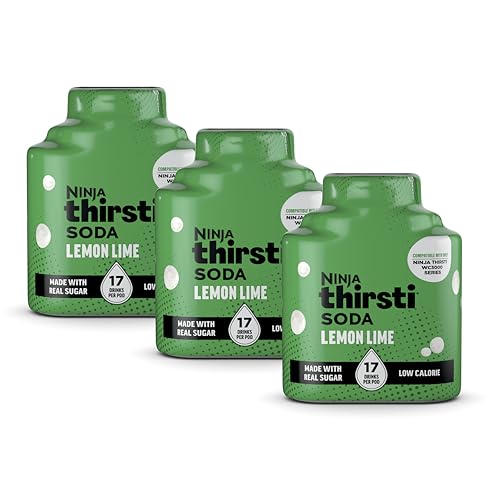 Image of Ninja Thirsti XL Low-Calorie SODA Lemon-Lime Flavored Water Drops | 3 Pack, Only Compatible with the Ninja Thirsti Ultimate Drink System WC3000 Series, WCFXLLNLAM