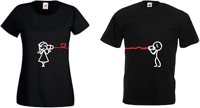 Partner Couple Men's Women's T-Shirt Set Hearing The Love King Queen