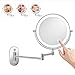 Wall Mounted Mirror Led Beauty Mirror 1X/10X Magnification Double Side,Folding Vanity Lamp Retractable 360 Rotating Function Shaving Mirror,Batteries(Not Included)/USB,Makeup and Shaving