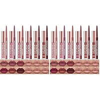LANGMANNI 6 Matte Lipstick with 6 Lipliners Durable Lip Gloss,Long