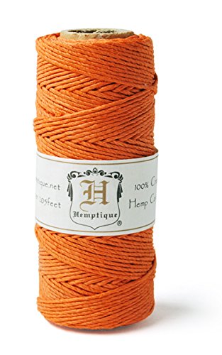 Hemptique Hemp Cord Spool 20lb 205'-Orange, Other, Multicoloured, 6.06 x 6.06 x 11.9 cm