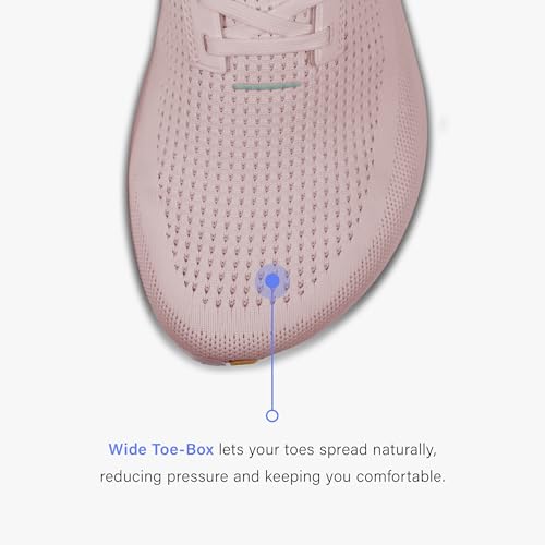 FLUX FOOTWEAR Adapt Bundle – Zero-Drop Running Shoes with Knit Upper & UltraFlex Midsole + 3-Pack Medium No-Show Toe Socks – Lightweight, Breathable, and Versatile – Blush - US Size 9.54